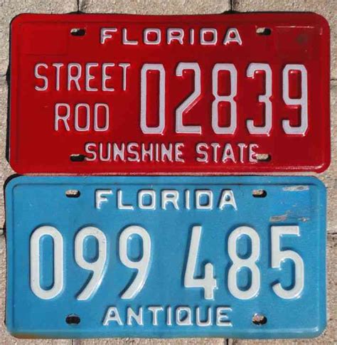 2 FLORIDA License Plates STREET ROD , ANTIQUE