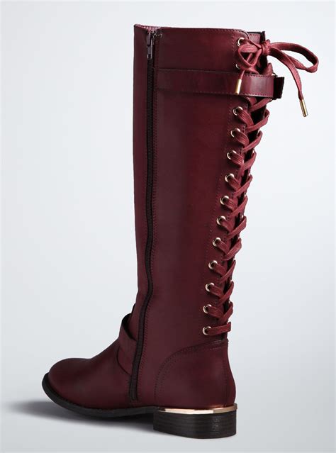 Lace Up Back Knee Boots Wide Width And Wide Calf Knee Boots Boots Wide Boots