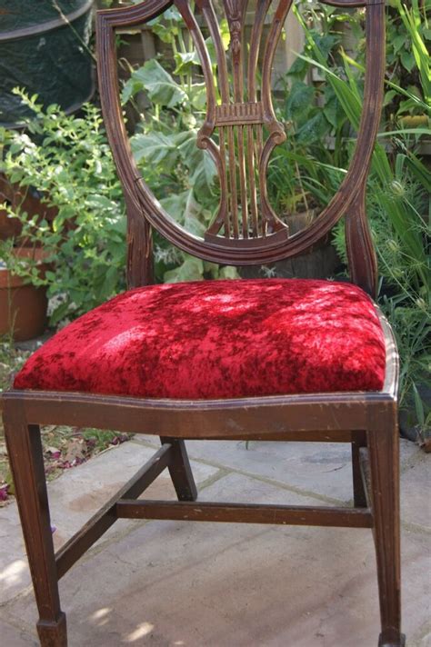 Velvet kitchen & dining room chairs : Antique mahogany Sheraton style dining room chair with red ...