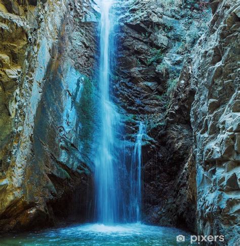 Millomeris Waterfall In Rock Cave Troodos Mountains Wall Mural