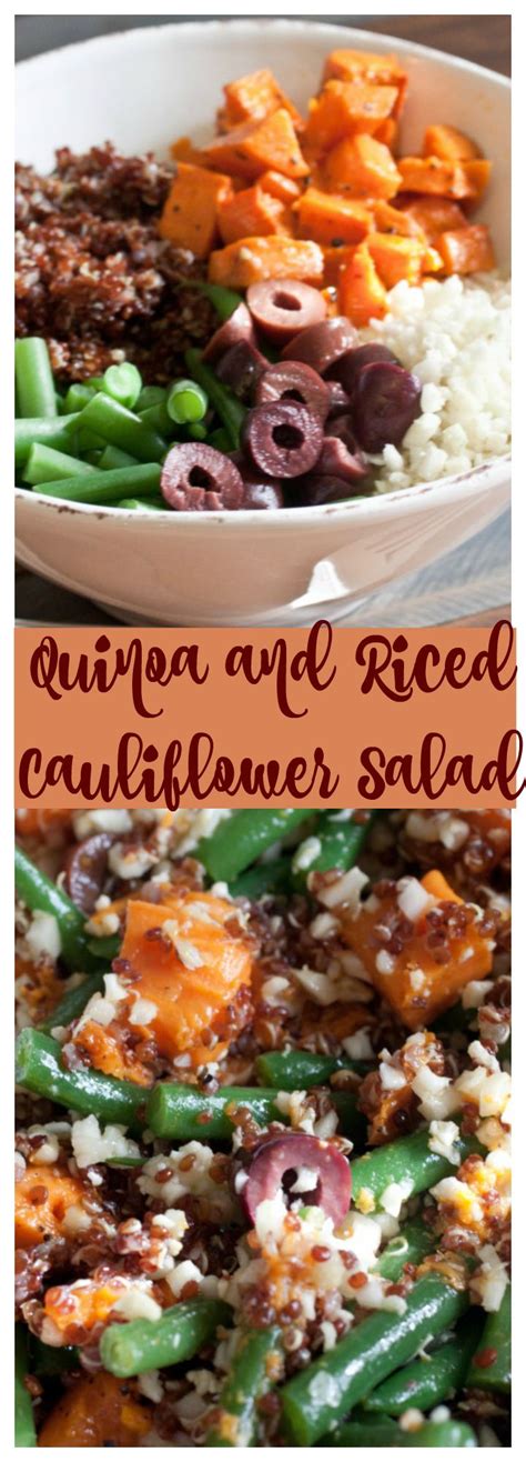 The microwavable meals contain chicken, riced cauliflower, cheddar cheese, green chili peppers, onions, garlic, and lime juice. Quinoa and Riced Cauliflower Salad - Kitchen Coup | Recipe ...