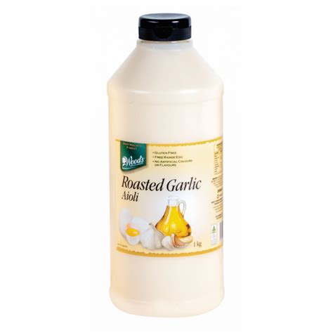 Woods Roasted Garlic Aioli Squeeze Bottle Chilled 1kg