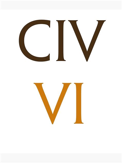 Civ Vi Logo Poster By Offchance Redbubble