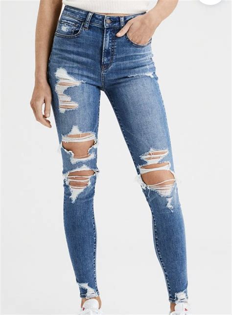 Super Destroy Super High Waisted Jegging American Eagle Cute Ripped
