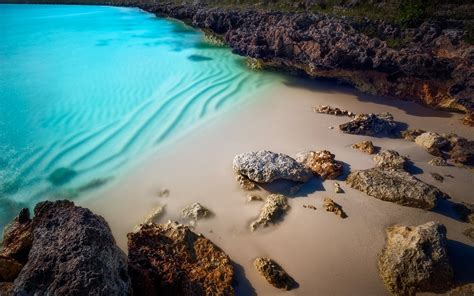 1063598 Landscape Sea Bay Water Rock Nature Sand Reflection Beach Coast Turquoise