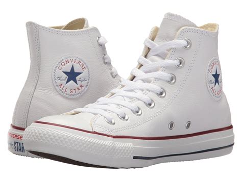 Converse Chuck Taylorr All Starr Leather Hi White Monochrome Classic Shoes In White Lyst