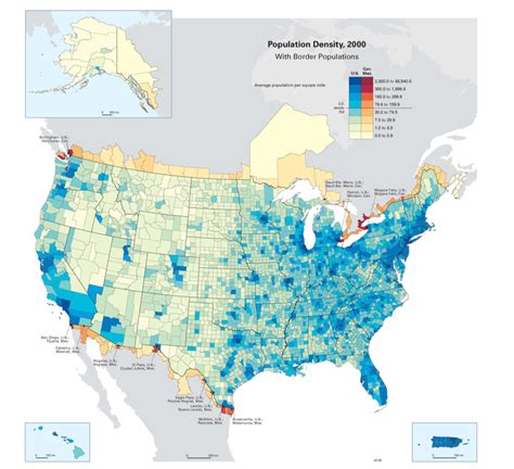 North America Population Density Map