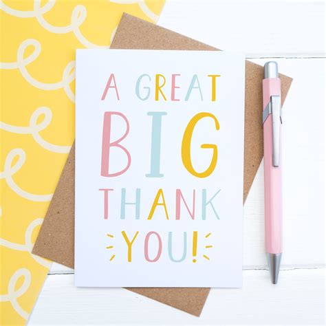 A Great Big Thank You Card Etsy