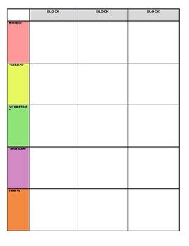 Weekly Lesson Planning Template Block Lesson Plan By Lmlaura Tpt