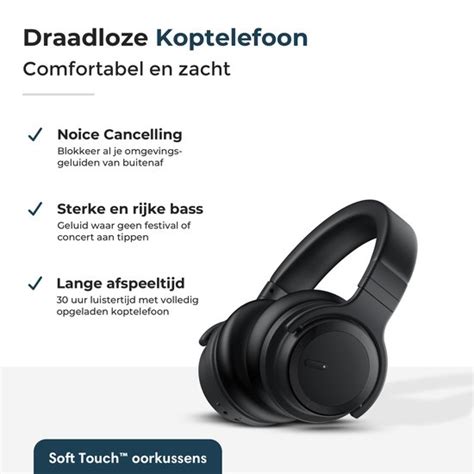 Koptelefoon Bluetooth Draadloze Active Noise Cancelling Premium