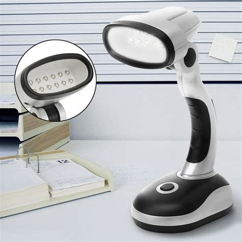 12 Led Desk Lamp Flexible Battery Operated Light Bedside Reading Desk
