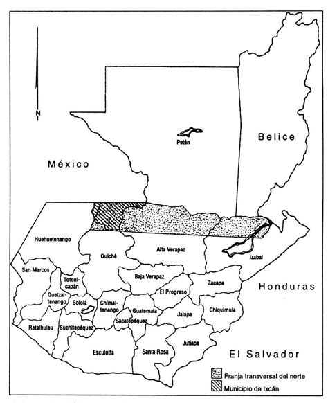 Mapa De Guatemala Y Sus Departamentos