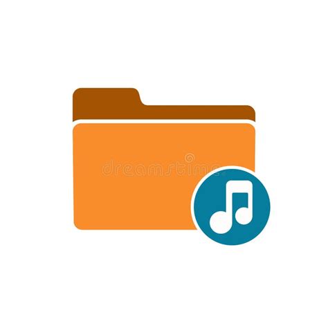 Audio Folder Media Music Note Player Sound Icon Stock Vector