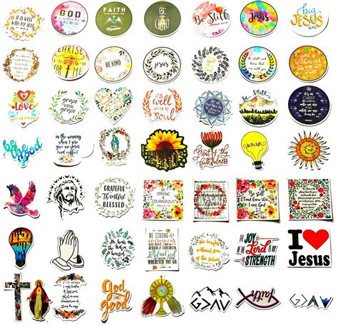 50pcs Jesus Christian Stickers Religious Bible Laptop Faith Etsy