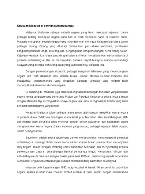 Jelaskan proses pembentukan negara bangsa malaysia pada hari ini. Kejayaan Yang Telah Dicapai Oleh Malaysia Sejak Kemerdekaan