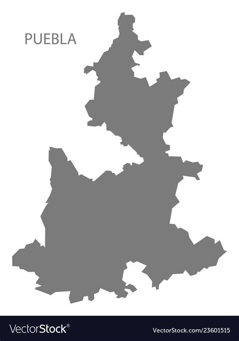 Puebla Mexico Map Grey Royalty Free Vector Image