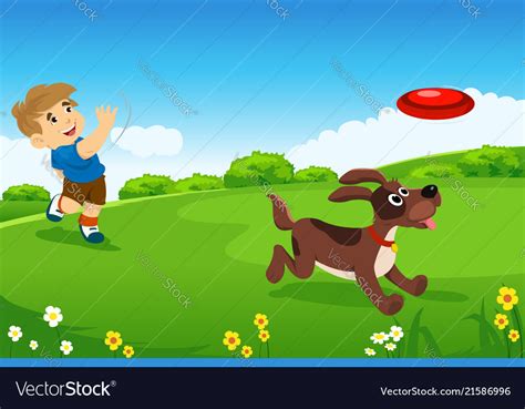 A Boy And His Dog Clipart Images