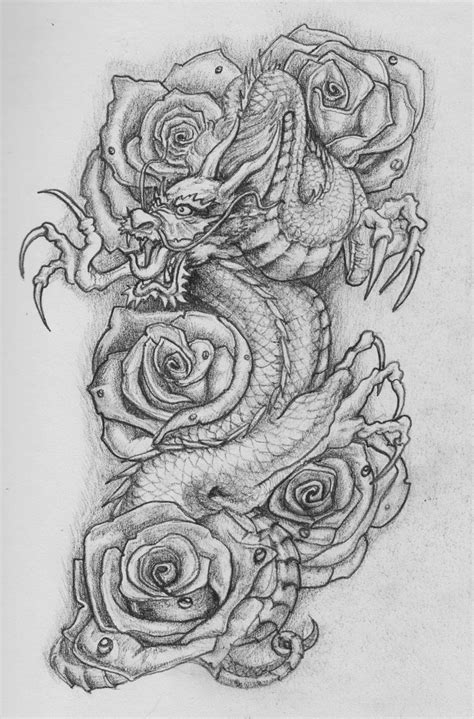Aggregate More Than 70 Dragon With Roses Tattoo Super Hot Ineteachers