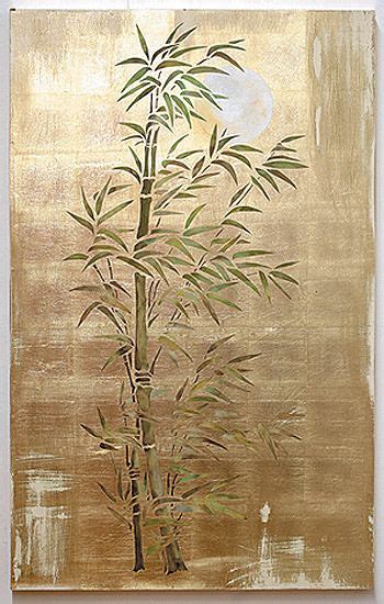 Oversize Bamboo And Moon Stencil Henny Donovan Motif Bamboo