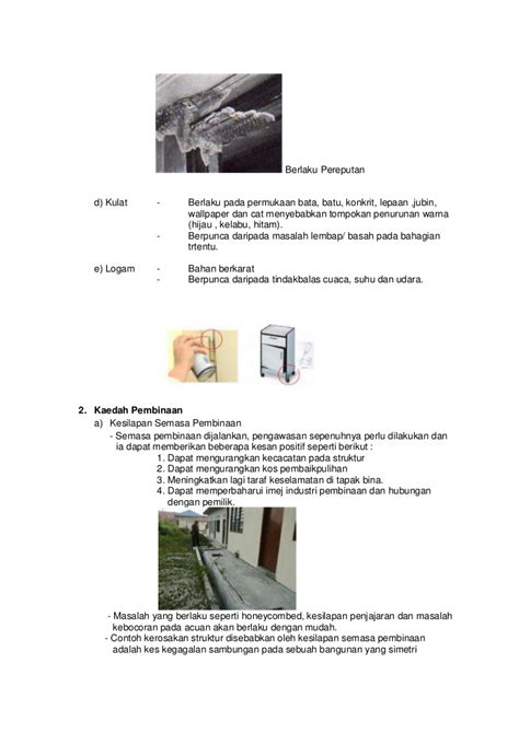 Laporan kerosakan bangunan ppki a. punca / kadar kemerosotan bangunan
