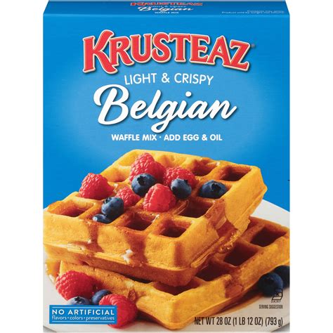 Krusteaz Light And Crispy Belgian Waffle Mix 28 Oz Box