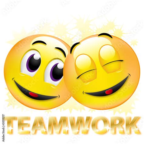 Smiley Teamwork Stock Vector Adobe Stock