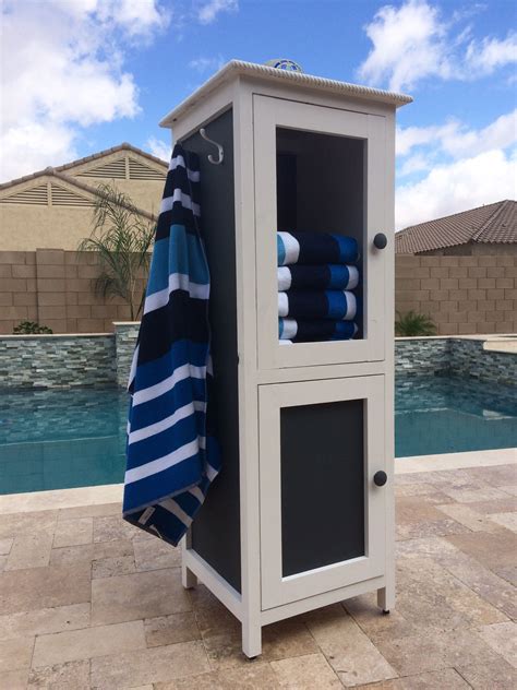 Pool storage boxes | demak outdoor timber & hardware. Poolside Towel Cabinet from Benchmark Cabinet Plan - DIY ...
