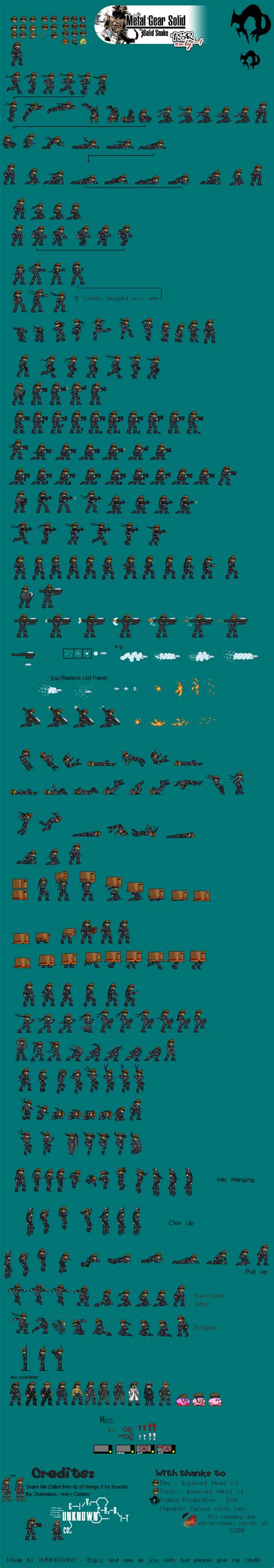 Mcleodgaming View Topic Solid Snake Complete Sprite Sheet All
