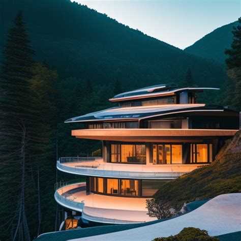 Same Wildcat789 Futuristic House Or Resort Embedded Into A Mountain