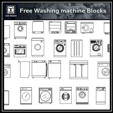 Free Equipment Blocks Washing Machine Autocad Design Pro Autocad