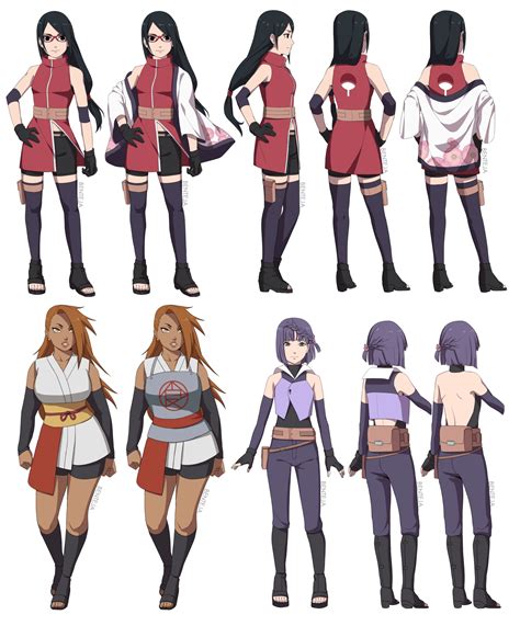 My Take On Shippuden Design For Sarada Chocho And Sumire Rboruto