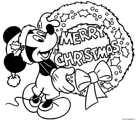 Mickey Christmas Coloring Pages Printable Sketch Coloring Page