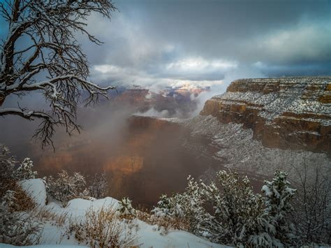 The Abyss Grand Canyon National Park South Rim Winter Snow Fuji Gfx100