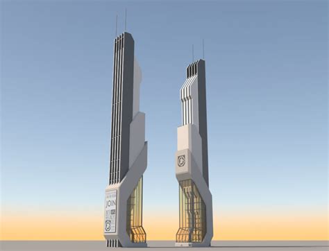 3d Futuristic Sci Fi Skyscraper 06 Cgtrader