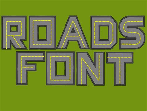 Road Alphabet Font Many Sizes Machine Embroidery Designs Etsy