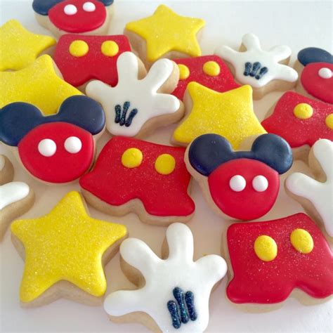 Mickey Mouse Inspired Mini Sugar Cookies 2 Dozen By Acookiejar