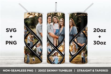 Film Strip Photo Collage Tumbler Sublimation Svg And Png Wrap