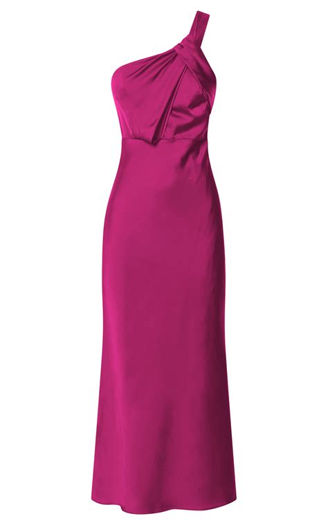 Carmella Midi Dress - One Shoulder Twist Detail Dress in Grape | Showpo