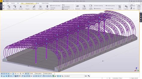 A Curved Space Truss In Tekla Structures Youtube