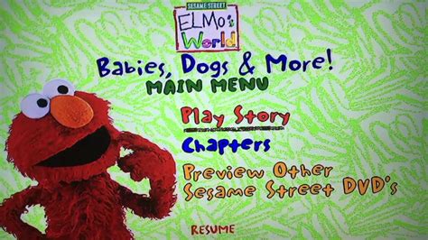 Elmos World Babies Dogs And More Dvd Menu Walkthrough Youtube