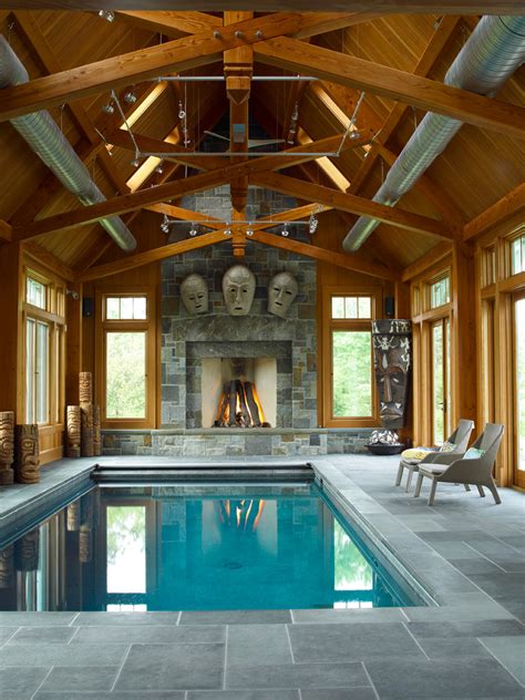 Timber Framed Stone Pool House Traditional Pool Baltimore By