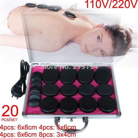 Best Selling 20pcsset Body Massage Stones Massage Stone Set Hot Stone With Heater Box Ysgyp