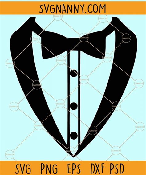 Tuxedo Svg Shirt Svg Wedding Svg Tuxedo Clipart Bow Tie Svg Suit