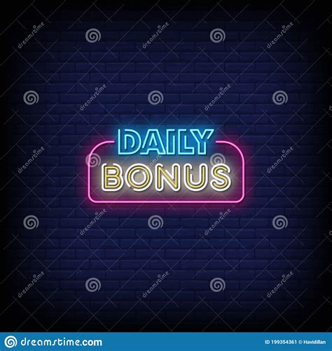 Daily Bonus Neon Signs Style Text Vector Stock Vector Illustration Of