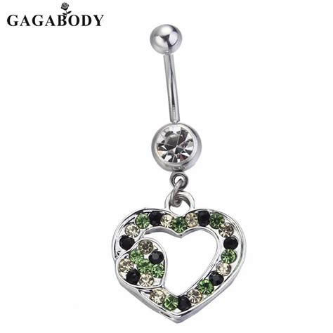 Valentines Day Fashion 2017 Heart Navel Ring 316l Surgical Steel 1pc Navel Rings Sexy For Women