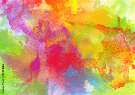 Artistic Rainbow Colors Splash Watercolor Background Stock Illustration