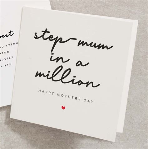 Step Mum Mothers Day Card Happy Mothers Day Card For Etsy