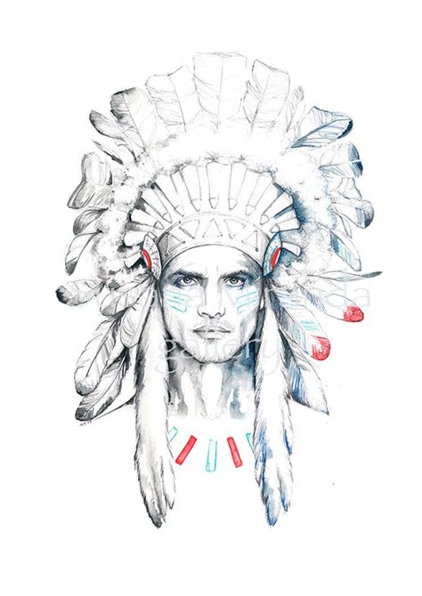 Indians On Behance Man Illustration Native American Tattoo Indian Man