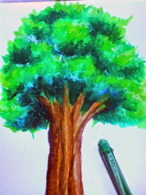 dinsnusantara membuat pohon  crayon menggunakan
