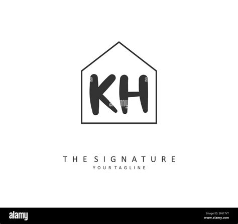 K H Kh Initial Letter Handwriting And Signature Logo A Concept Handwriting Initial Logo With